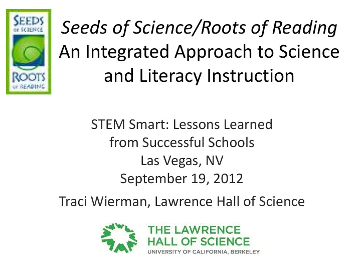 seeds of science roots of reading