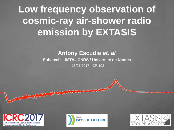 low frequency observation of cosmic ray air shower radio