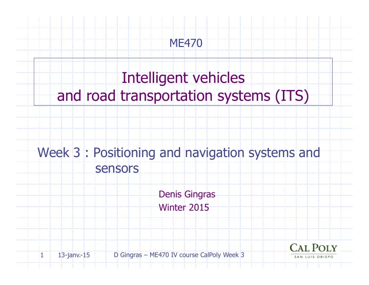 intelligent vehicles and road transportation systems its