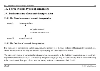 19. Three system types of semantics  19.1 Basic structure of semantic interpretation  19.1.1 The