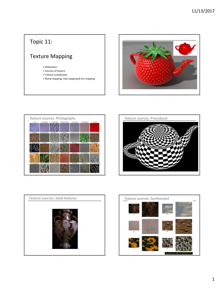 topic 11 texture mapping