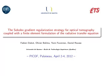 The Sobolev gradient regularization strategy for optical tomography  coupled with a finite element