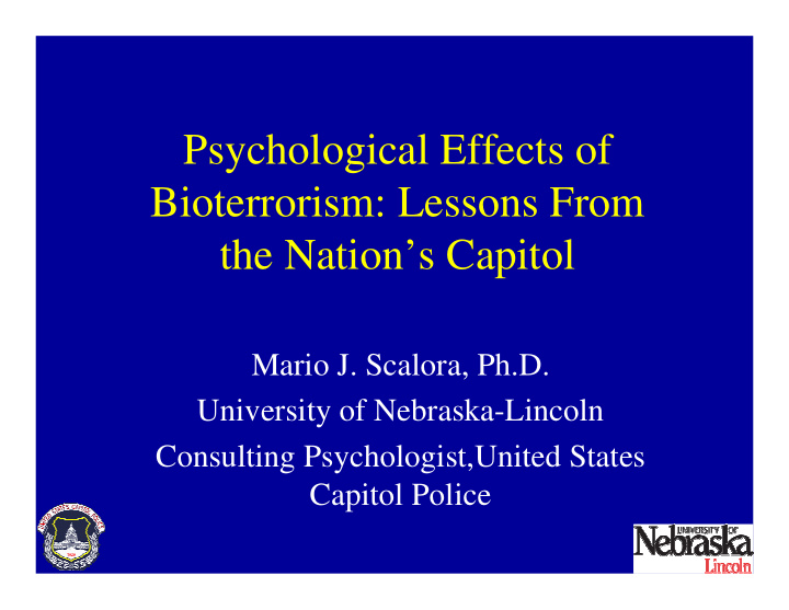 psychological effects of bioterrorism lessons from the