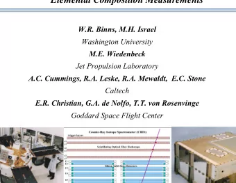 Goddard Space Flight Center E.R. Christian, G.A. de Nolfo, T.T. von Rosenvinge  es multiple dE/dx