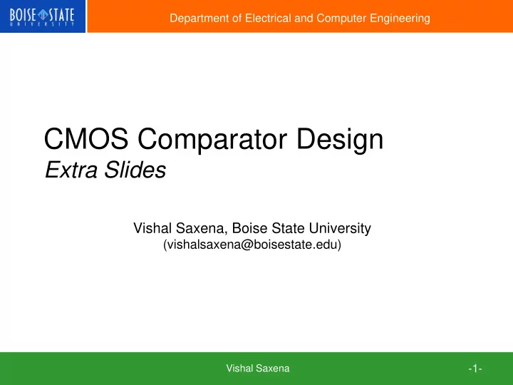 cmos comparator design