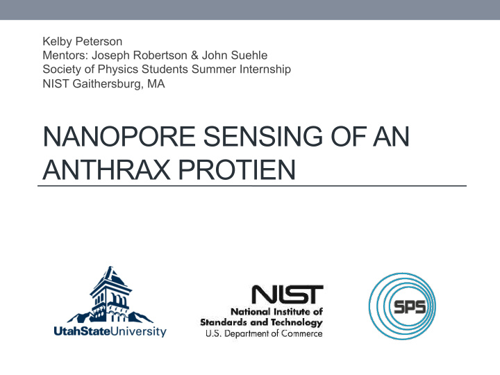 nanopore sensing of an anthrax protien nanopore sensing
