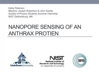 NANOPORE SENSING OF AN  ANTHRAX PROTIEN  Nanopore Sensing  Wilner &amp; Katz eds.