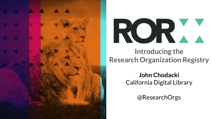 introducing the research organization registry