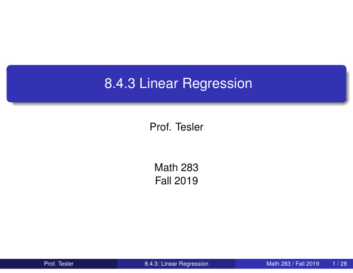 8 4 3 linear regression