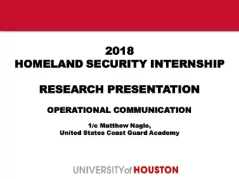 2018  2018  HOMEL  ELAND SEC  SECURITY  TY INTER  TERNSH  SHIP  RES  ESEA  EARCH PR  PRES  ESENT