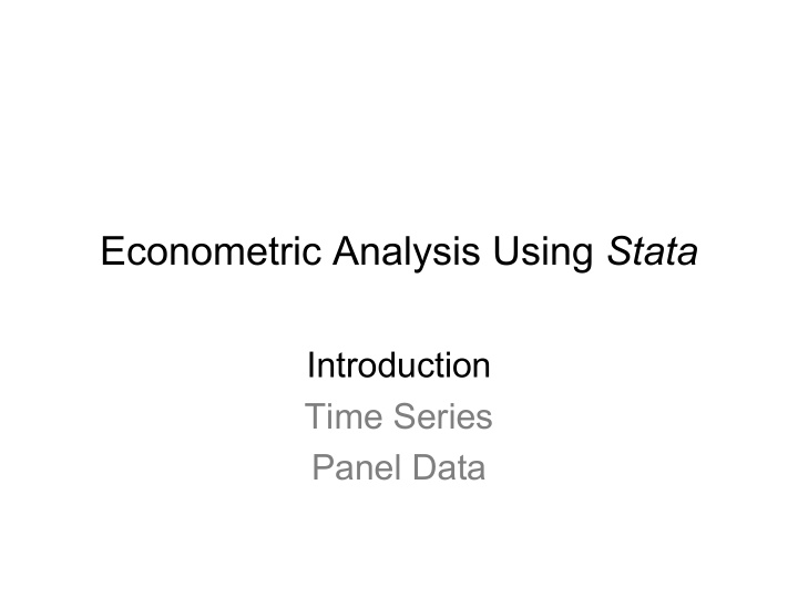 econometric analysis using stata