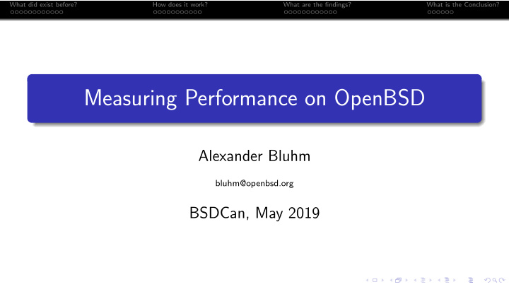 measuring performance on openbsd