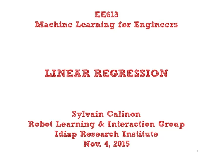 linear regression