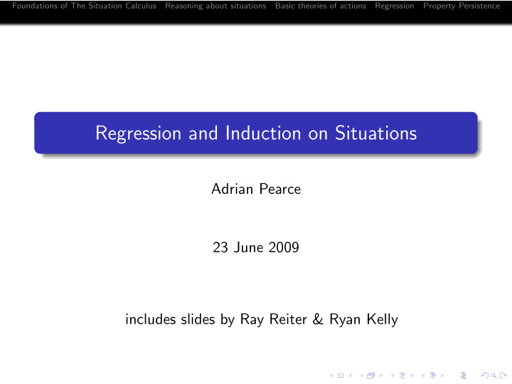 regression and induction on situations