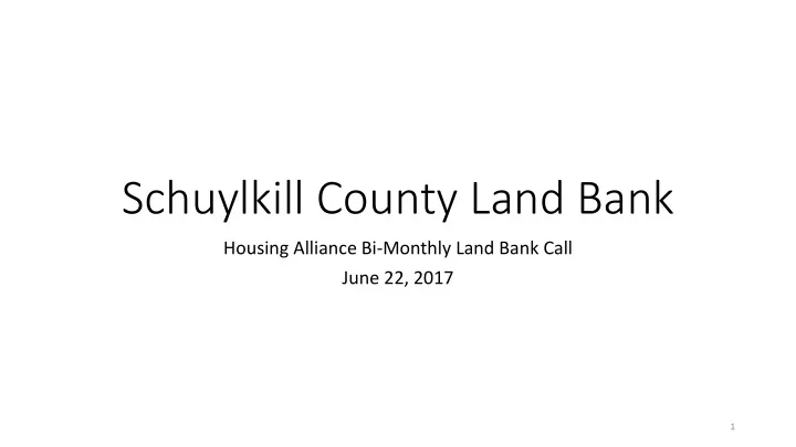 schuylkill county land bank