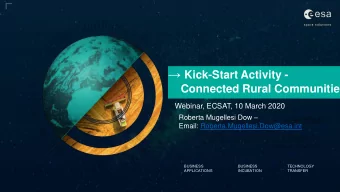 Thematic calls  The Thematic Calls for Kick-Start Activities are open to any company or