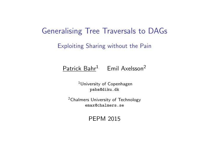 generalising tree traversals to dags
