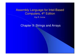 Assembly Language for Intel-  -Based  Based  Assembly Language for Intel th Edition Computers, 4 th