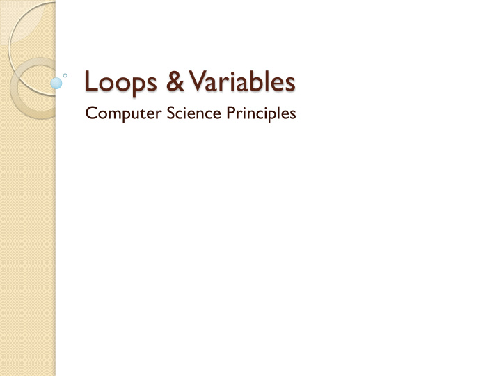 loops variables