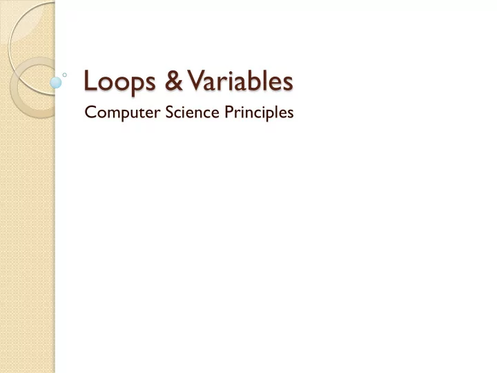 loops variables