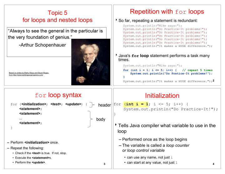 repetition with for loops