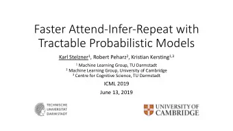 Faster Attend-Infer-Repeat with  Tractable Probabilistic Models Karl Stelzner 1 , Robert Peharz 2 ,