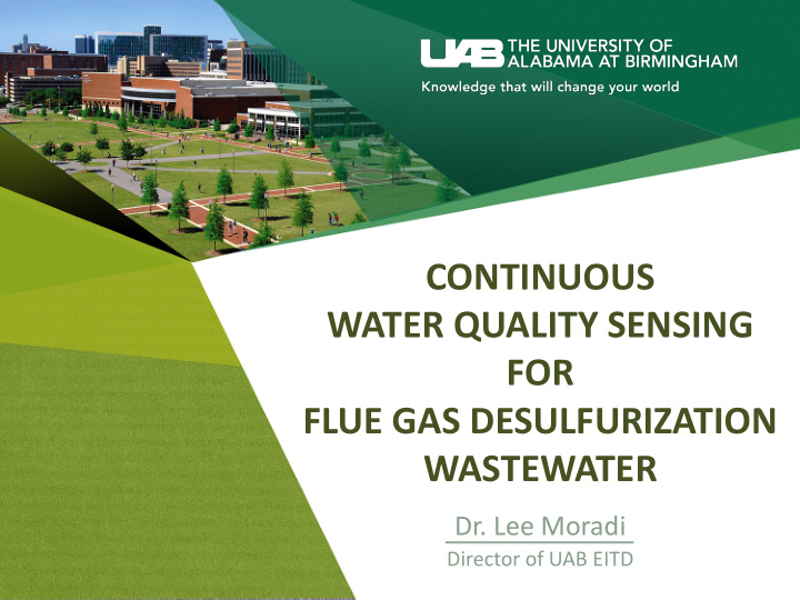 continuous water quality sensing for flue gas