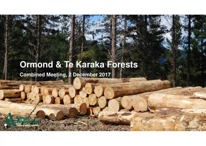 ormond te karaka forests