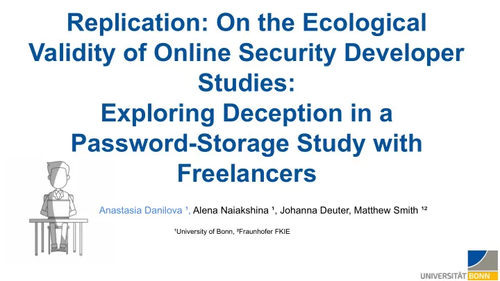 replication on the ecological validity of online security