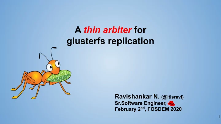 a thin arbiter for glusterfs replication