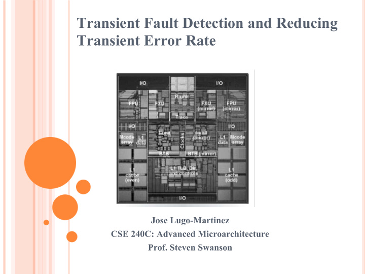 transient fault detection and reducing transient error