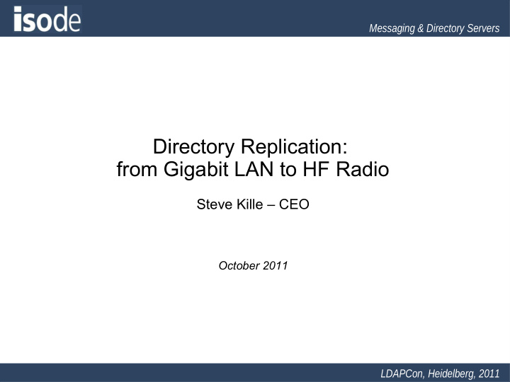 directory replication from gigabit lan to hf radio