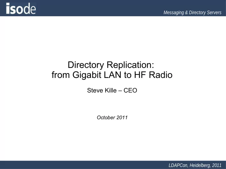 directory replication from gigabit lan to hf radio