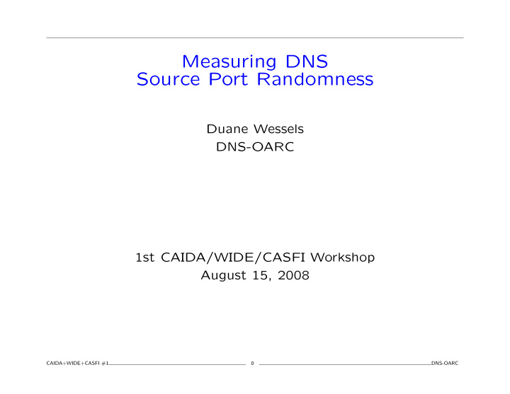 measuring dns source port randomness