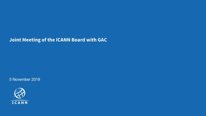 joint meeting of the icann board with gac