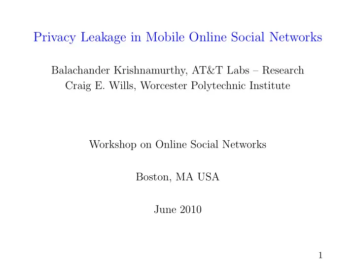 privacy leakage in mobile online social networks