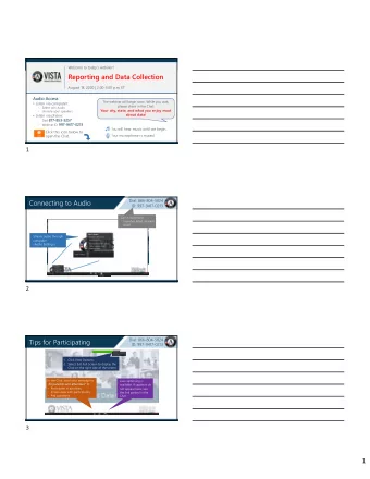 1  Webinar Management  Dial: 866-804-5824  ID: 997-9417-0213  Chat comments, responding to