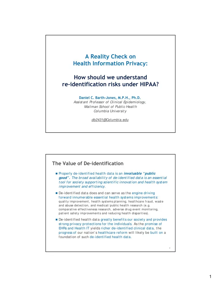 a reality check on health information privacy how should