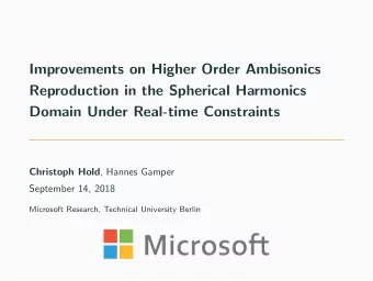 Improvements on Higher Order Ambisonics  Reproduction in the Spherical Harmonics  Domain Under