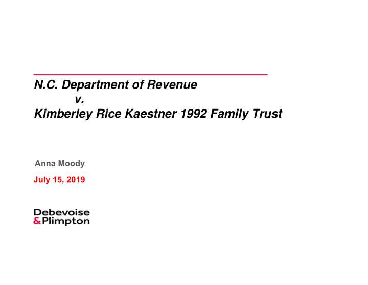 n c department of revenue v kimberley rice kaestner 1992