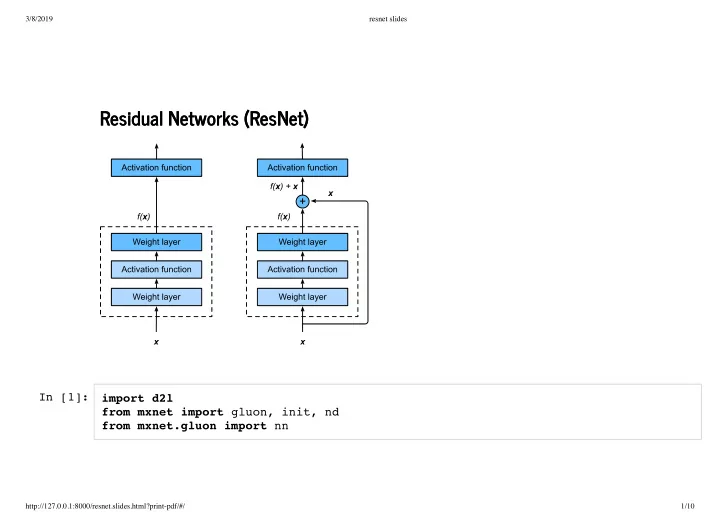 residual networks resnet residual networks resnet
