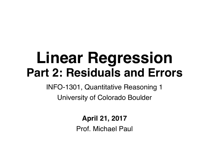 linear regression