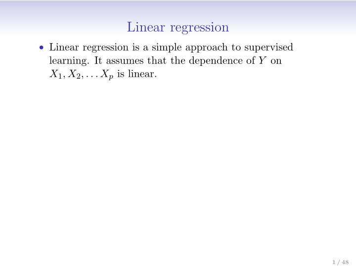 linear regression