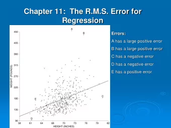 Chapter 11:  The R.M.S. Error for  Regression  Errors:  A has a large positive error  B has a large