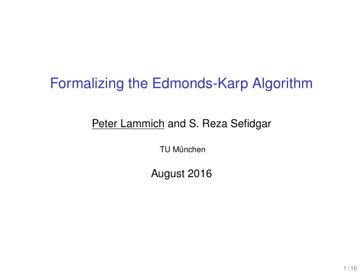 formalizing the edmonds karp algorithm