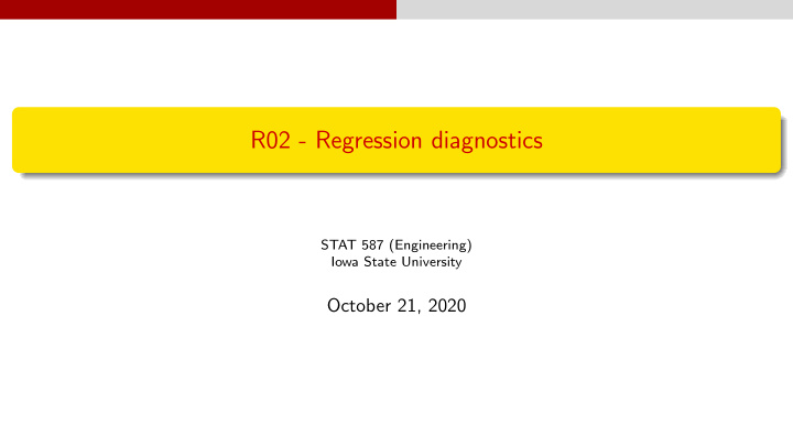 r02 regression diagnostics