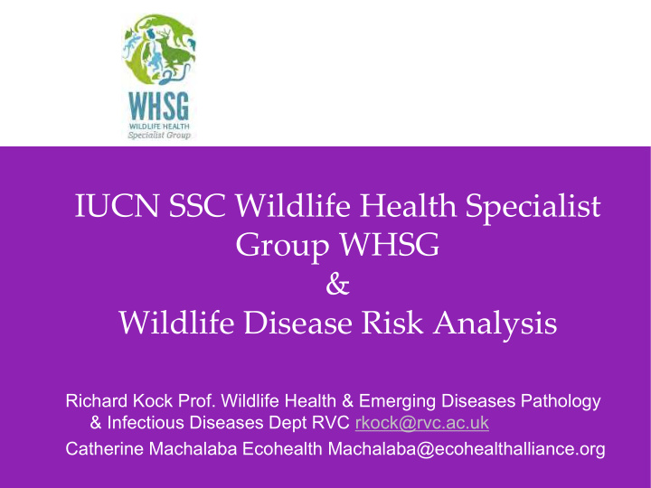iucn ssc wildlife health specialist