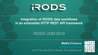 iRODS UGM 2019 Mattia DAntonio  m.dantonio@cineca.it  26-27 th June 2019, Utrecht, The