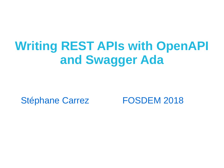 writing rest apis with openapi and swagger ada