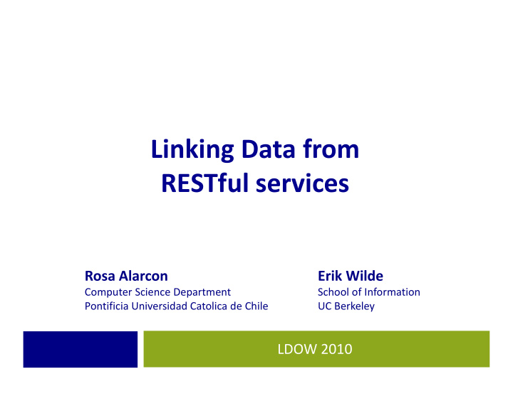 linking data from restful services f l